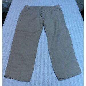 ZYGA Z702P Marquise Womens Medium  Mid-Rise Linen Cropped Pants Straight Leg Tan